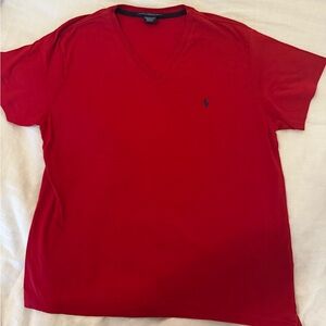 Ralph Lauren Sport Red V-Neck Short Sleeve Shirt women’s XL